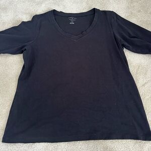 Women’s black V neck